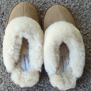 The Vermont Country Store Genuine Shearling Scuff Slippers 8